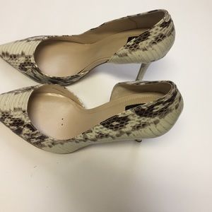 Ella Lizard-Embossed D’Orsay pumps, almost new